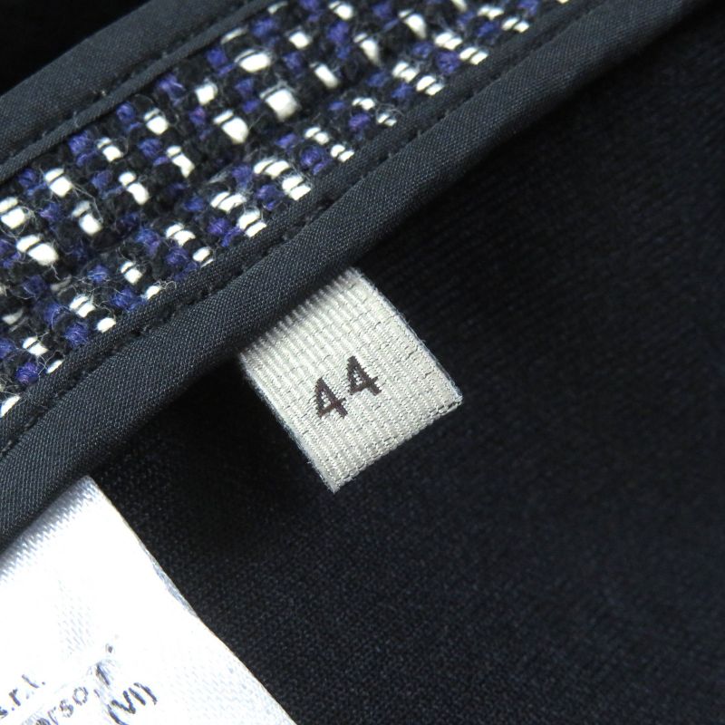 Bottega Veneta Intrecciato Leather Use Summer Tweed Skirt Tight Skirt Navy