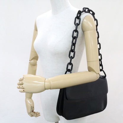 Prada Plachain Shoulder- B6380 Black Nappa Swing Leather Ladies Bag