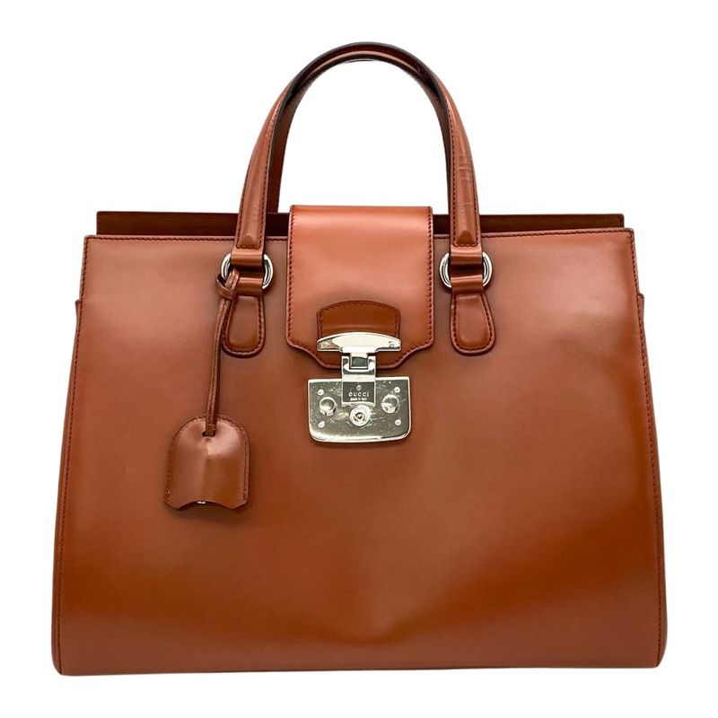 Gucci Lady Lock Tote Bag Leather 331821 Brown Men's