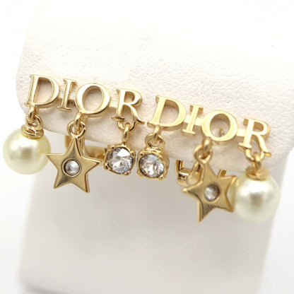 Christian DIOR Earring Dio Revolution Rhinestone Faux Pearl Approx 3g Accessory