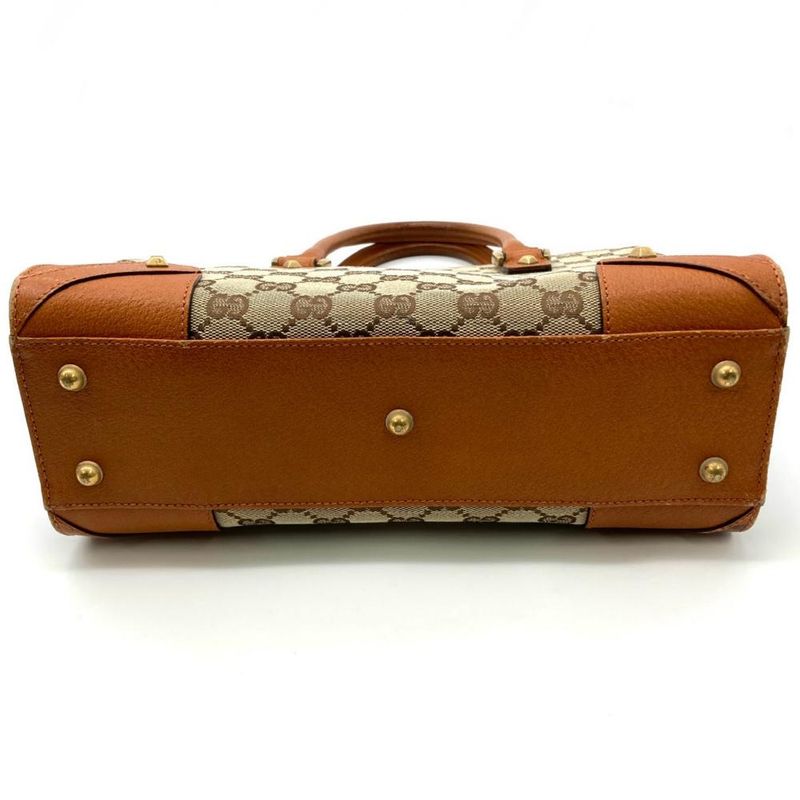 Gucci Tote Bag GG Canvas Leather 120895 Beige