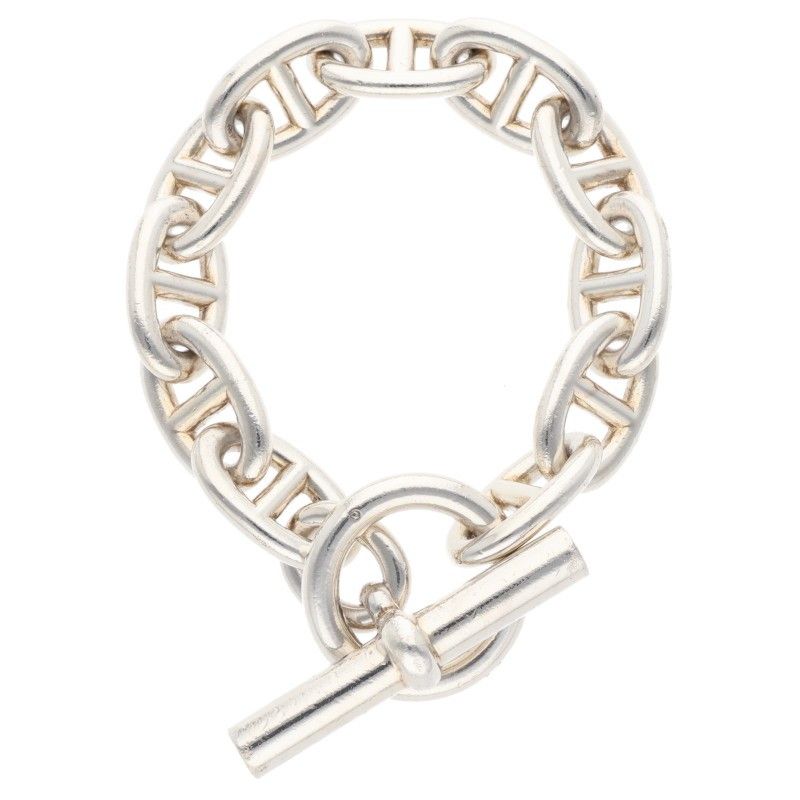 Hermes Chaine D'ancre TGM Chaine D'ancre TGM Silver Bracelet Men's 11link