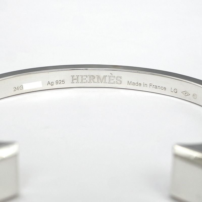 Hermes Bracelet Bangle Cour De Forge LG Ag925 SV Silver - Jewelry -