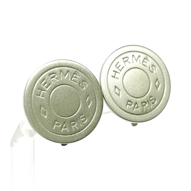 Hermes Metal Serie Earrings Ladies Silver 386962 Earrings