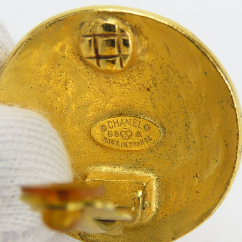 Chanel Earring Coco Mark Metal Gold Plated Accessories 96A Ladies Women Chanel