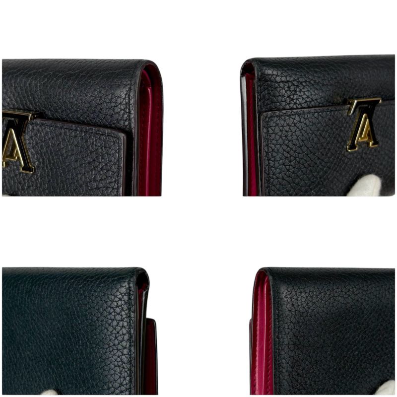 Louis Vuitton Trifold Wallet Portefeuille Capucines Black Taurillon