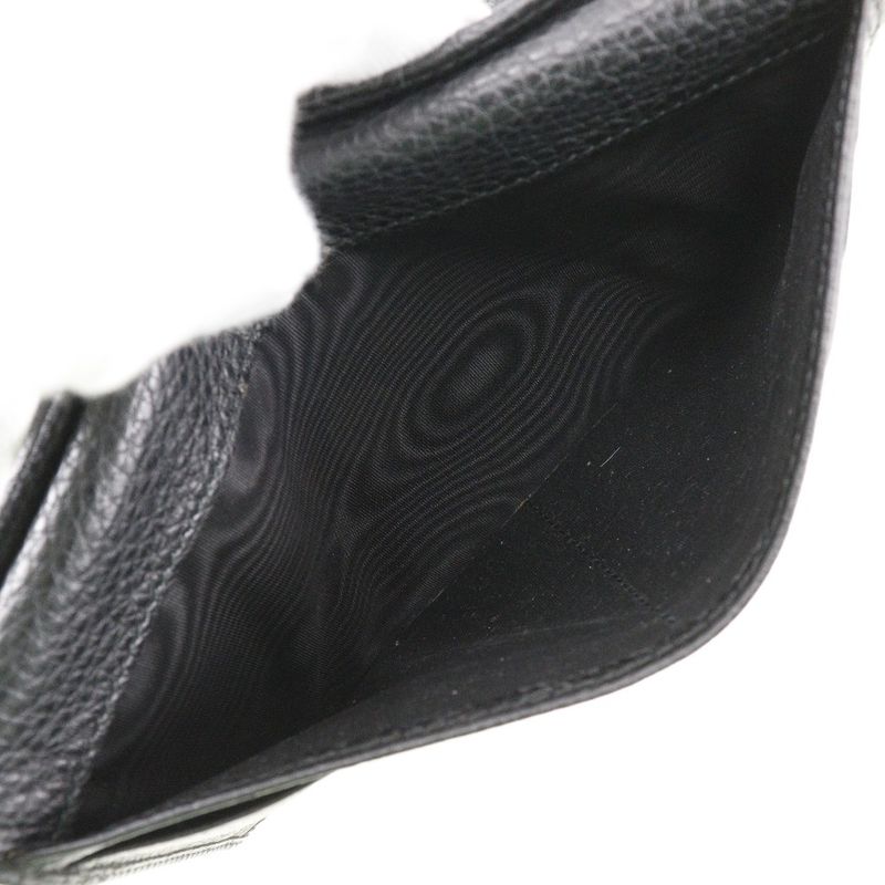 Gucci 143391 Leather × GG Canvas Black Unisex Long Wallet