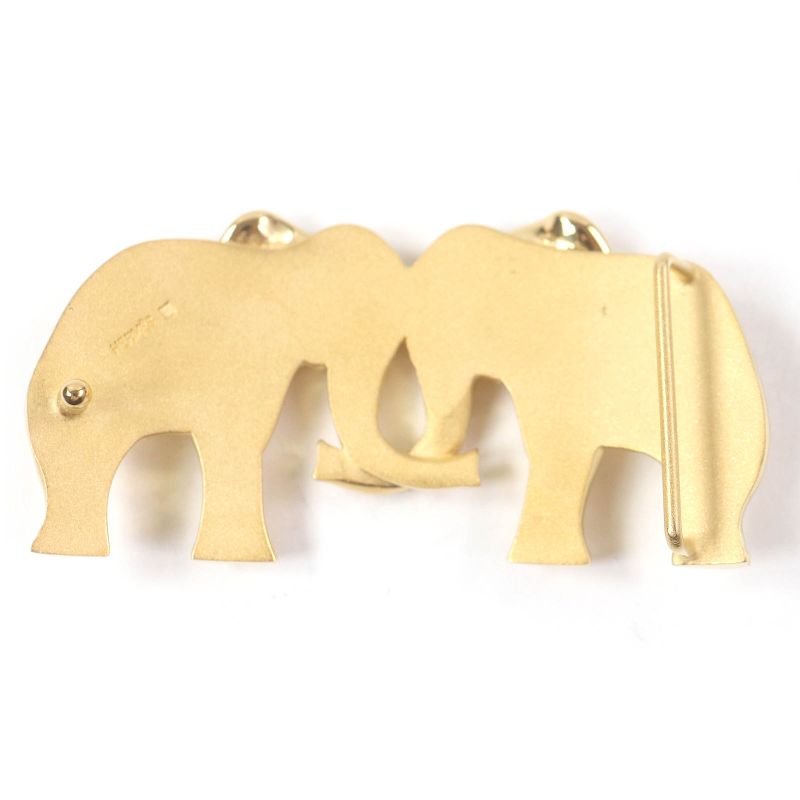Hermes Elephant Animal Motif Gold Hardware Belt Buckle Gold With Box Men's