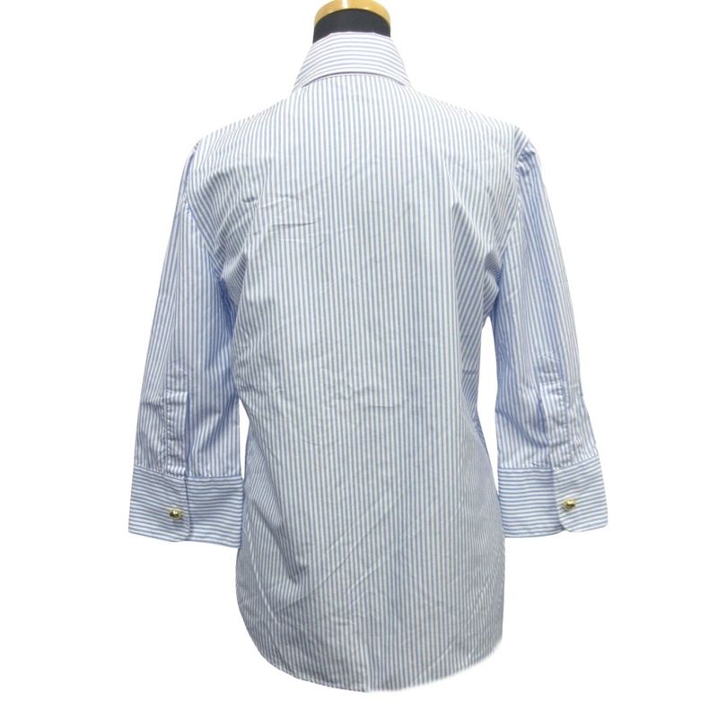 24ss Prada Button Down Shirt Blouse Cut and Sewn Gold Button Logo Embroidery