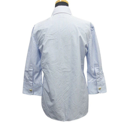 24ss Prada Button Down Shirt Blouse Cut and Sewn Gold Button Logo Embroidery