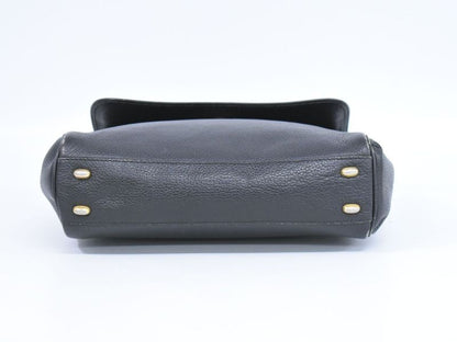 Authentic Celine Leather Handbag Black Bag Pre-owned [follow-up Discount