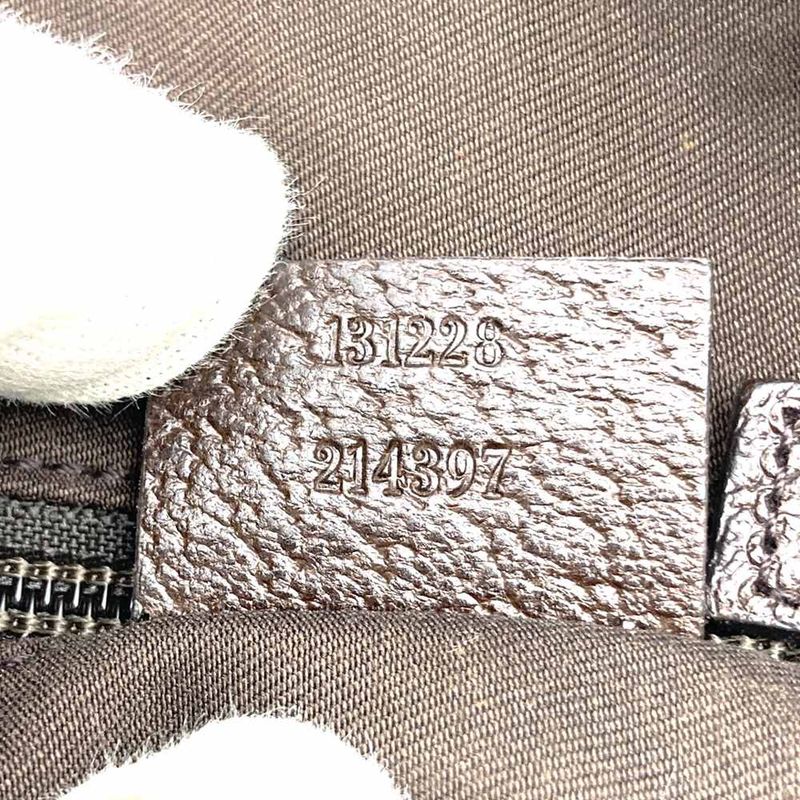 Gucci 131128 GG Canvas Sherry Line Handbag Leather Ladies Men Vintage Fashion