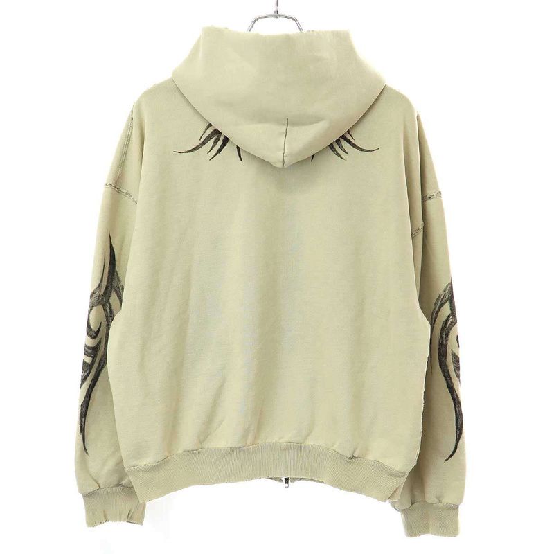 Balenciaga 24aw Y2k Zip-Up Hoodie Regular Fit Zip-Up Hoodie 803264 Trvg2 Beige M