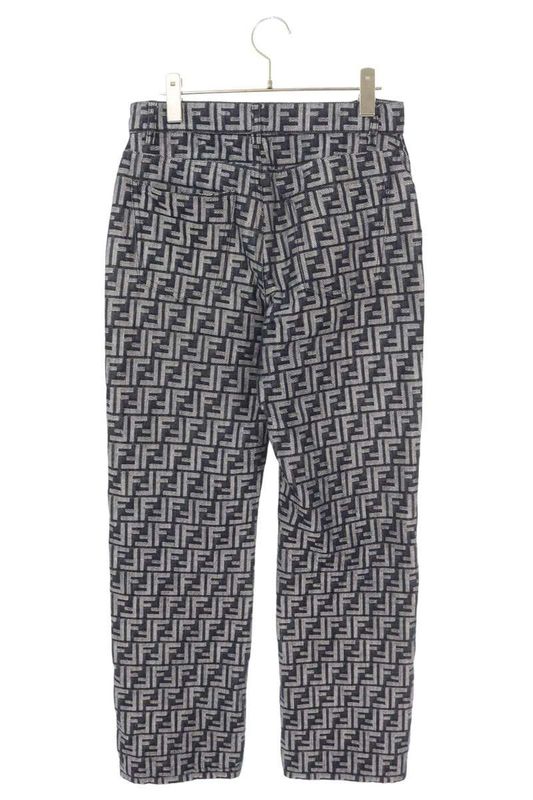 Fendi Flp302 APSW Zucca Pattern Design Denim Pants Men's 30