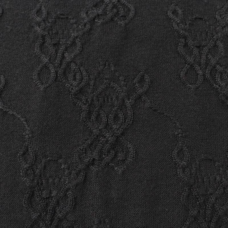 Hermes Cashmere Silk Blend Crew Neck French Sleeve Dress Black 34 Made In Italy