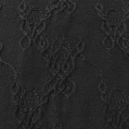 Hermes Cashmere Silk Blend Crew Neck French Sleeve Dress Black 34 Made In Italy