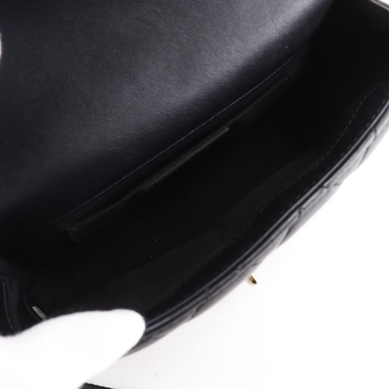 Chanel Pearl Chain Shoulder Matelasse As1533 Lambskin Black Ladies Shoulder Bag