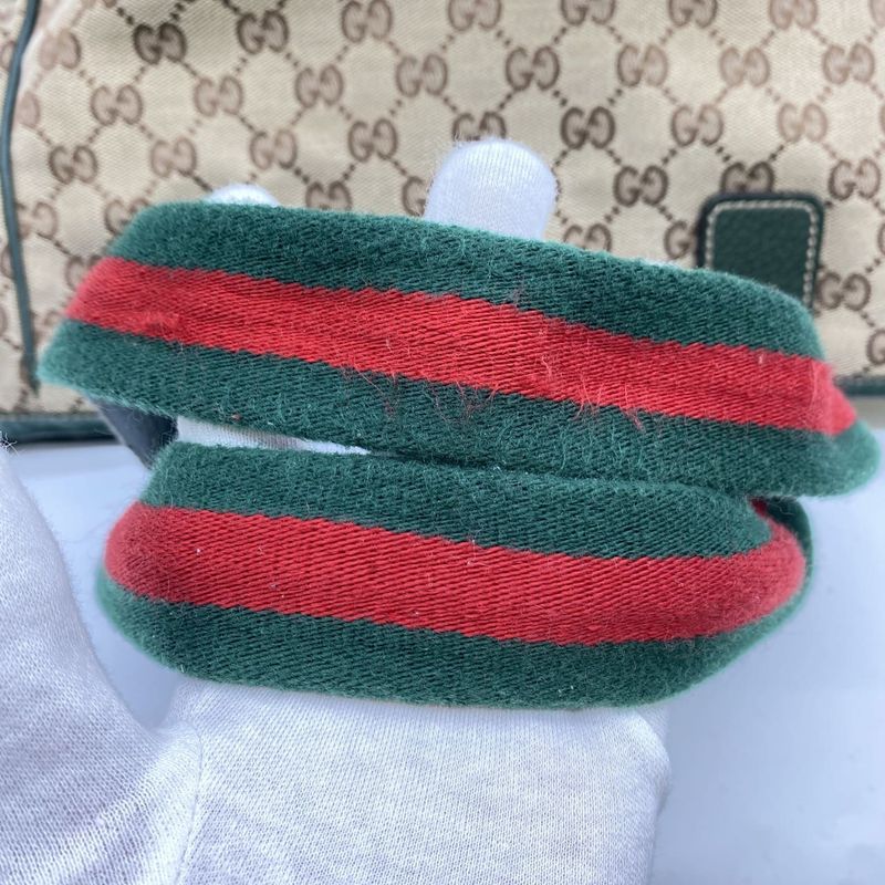 Gucci 145810 Tote Bag Sherry Line GG Canvas Leather Beige Ladies Men Vintage