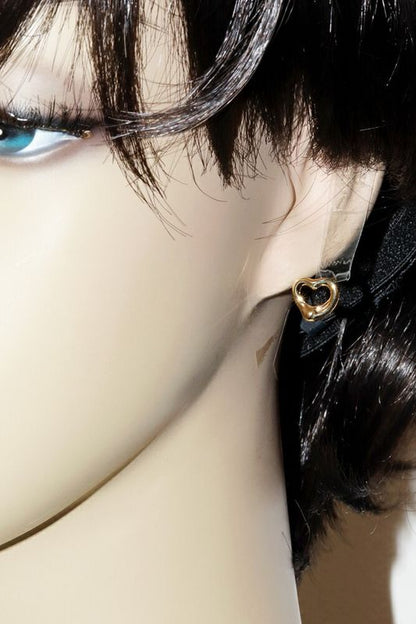 Tiffany & Co Earrings 18K Yellow Gold Elsa Peretti Open Heart Earrings