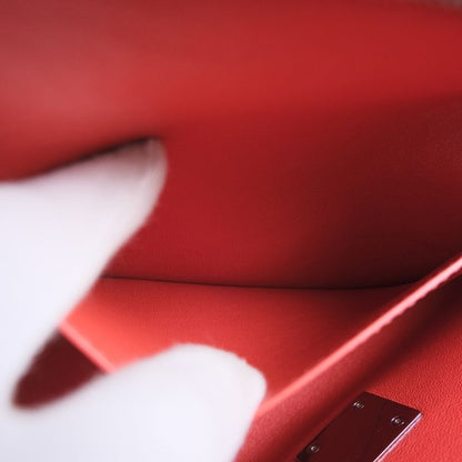 Celine Trapeze 2-way Bag 169543 Calf And Suede Red Ladies Handbag