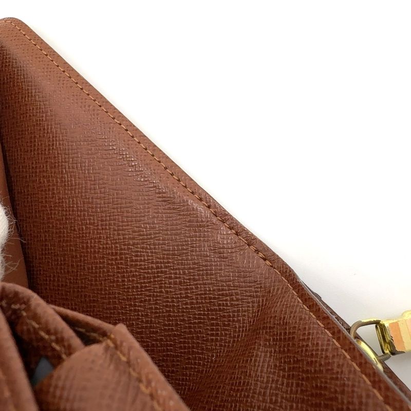 Louis Vuitton Porte Papier Zip Monogram PVC Brown Bifold Wallet Gold M61207