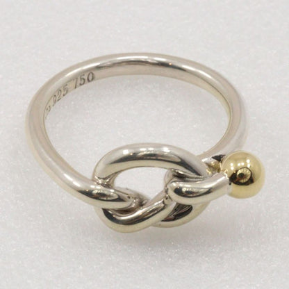 Tiffany & Co Love Knot Silver 925 X 18K Yellow Gold #8 Ladies 2.8g Ring