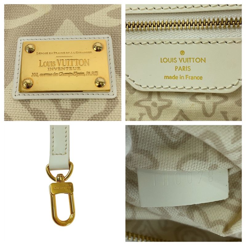 Louis Vuitton Taisienne GM Beige Cream Canvas/leather M95675 Tote Bag Shoulder