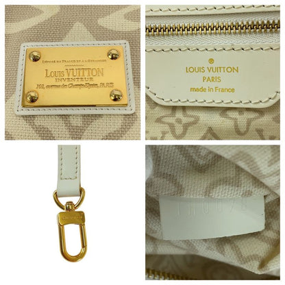 Louis Vuitton Taisienne GM Beige Cream Canvas/leather M95675 Tote Bag Shoulder