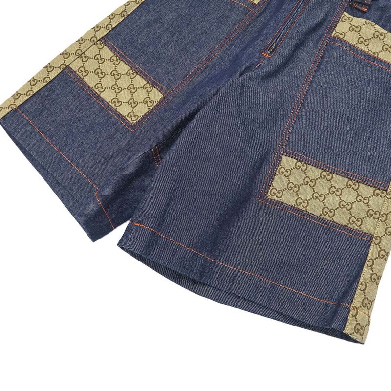 Gucci Bermuda Pants Denim GG Canvas 38 Blue 743203 Women's Apparel