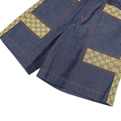 Gucci Bermuda Pants Denim GG Canvas 38 Blue 743203 Women's Apparel
