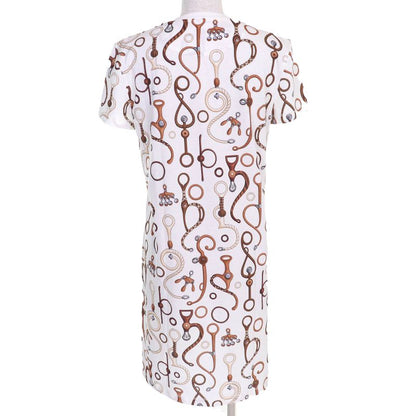 Hermes 24SS 4e4527dn Panoply De Cuir 100% Cotton Deer Crew Neck Short Sleeve