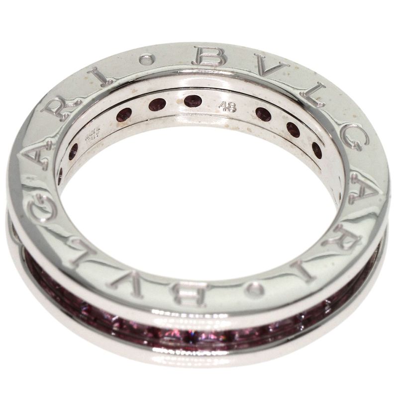 Bvlgari Bulgari B-zero1 1 Band Garnet #48 Ring 18K White Gold Ladies