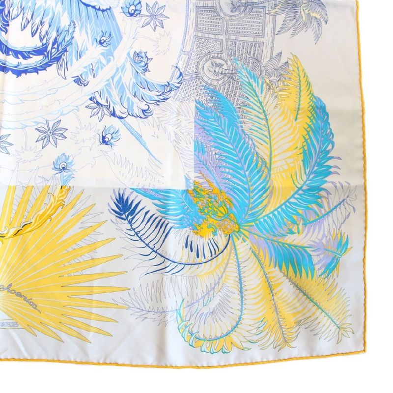 Hermes Carre 90 Scarf the Myth of the Phoenix Silk Beige