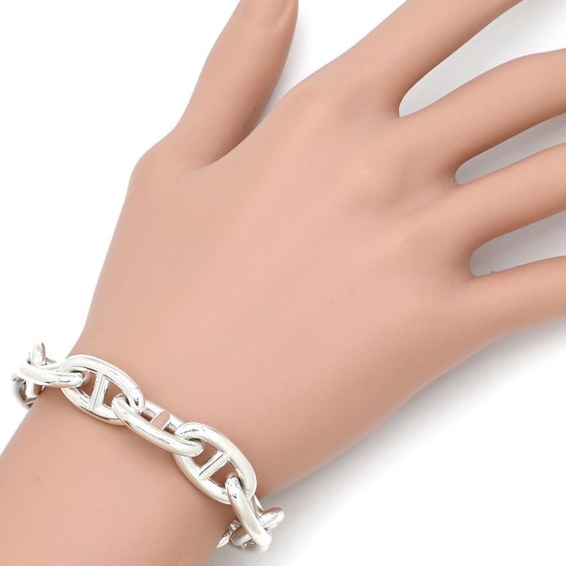 Hermes Bracelet Chaine D'ancre GM Silver 925 Silver 12 Frames Star Ring Silver