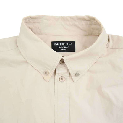 Balenciaga 21aw Embroidered Wide Fit Shirt 675642 Tkm10 Beige 38