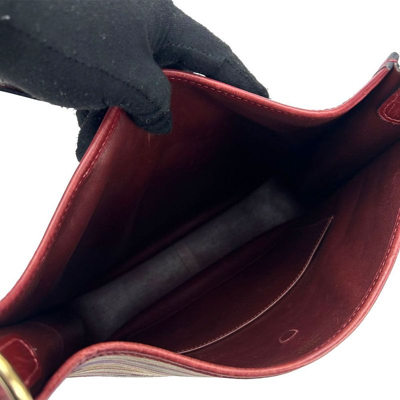 Hermes Shoulder Bag Shoulder Evelyne 1PM □F Engraved Vibrato Bordeaux Leather