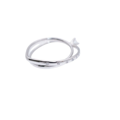 Hermes Vertige Coeur Diamond 030ct 18K White Gold #50 Ring 750wg White Togo