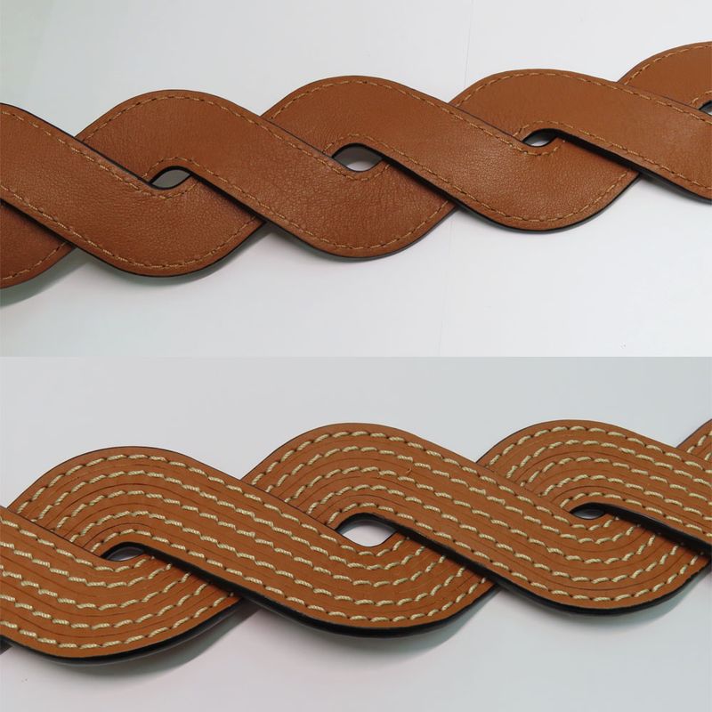 Loewe Shoulder - Wavy - Stitch Brown Gdhardware Bag Strap Single Item