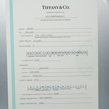 Tiffany & Co Harmony Engagement 0.25ct Vvs2/g/2ex/vg Pt950platinum × Diamond #5