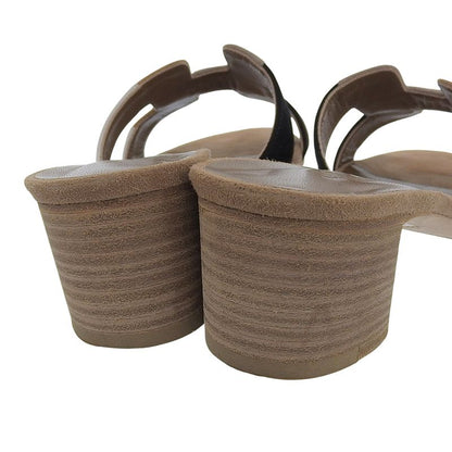 With Box Hermes Current Tag Oazis Pastel Patchwork Suede Leather Mules Sandals