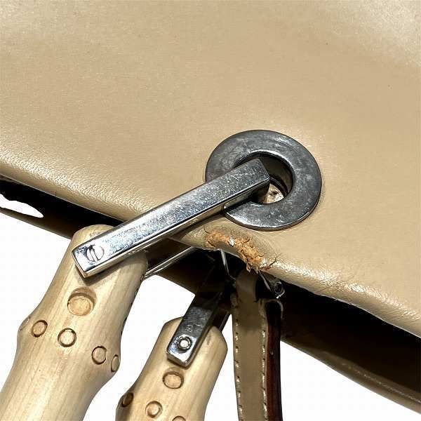 Gucci Bamboo 1016 Beige Bag Tote Handbag Women
