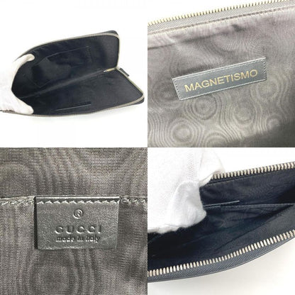 Gucci Clutch Bag Sega Collaboration Guccy Logo 523441 Leather Black