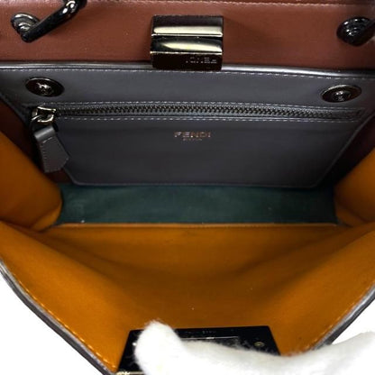 Fendi 7va530 Peekaboo Icyou Small 2WAY Handbag Shoulder Bag Calf Leather Gray