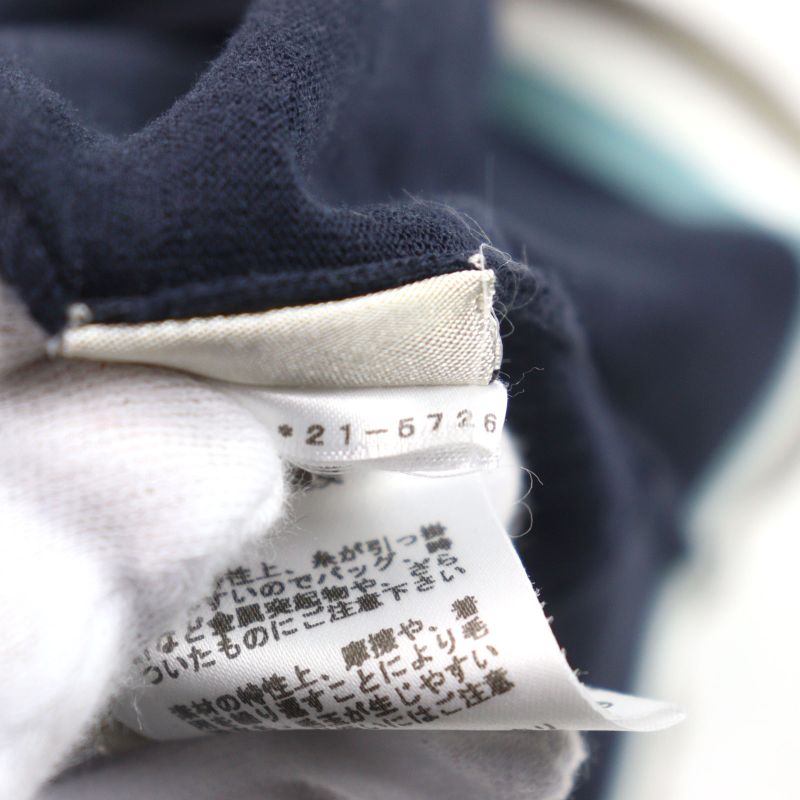 Hermes 2022 100% Cotton Crewneck Tipline Sweater Knit Navy S Made In Italy