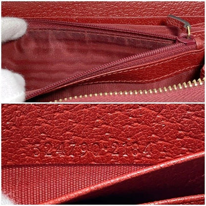 Gucci Round Zipper Long Wallet Red Navy