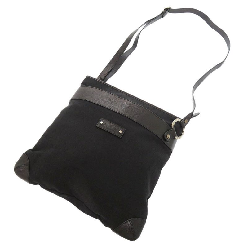 Bulgari Logomania Canvas Leather Black Shoulder Bag Black 0405 Bvlgari Men's