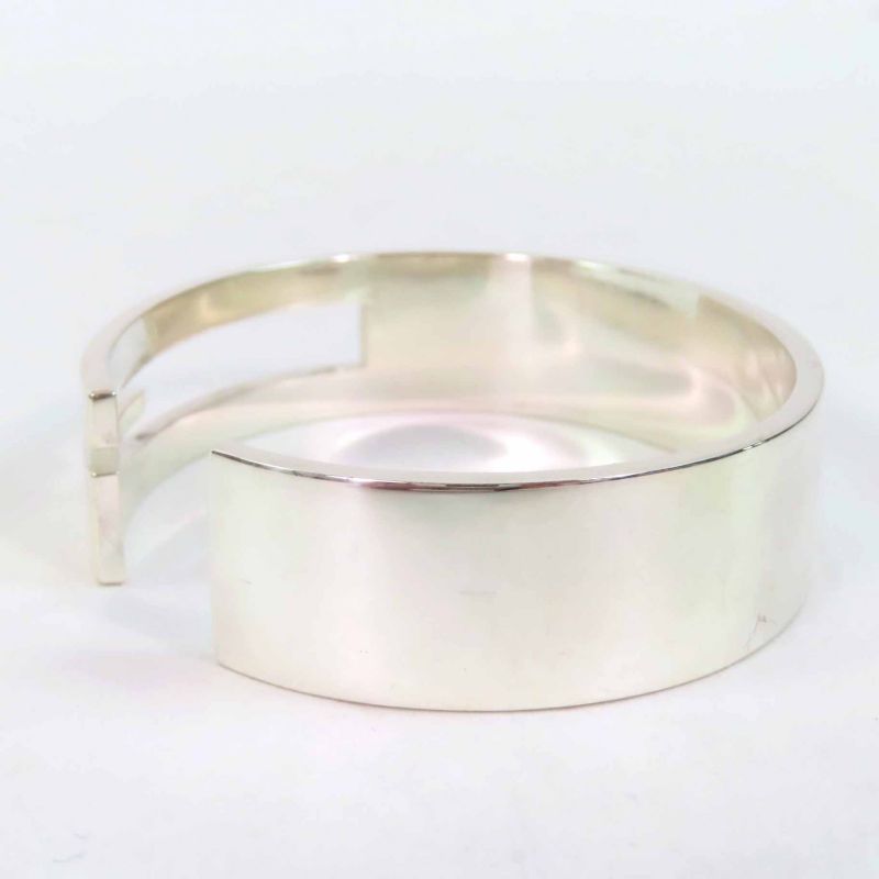 Gucci 90's G Square Bangle Bracelet Sv925 Silver Weight 64.3g