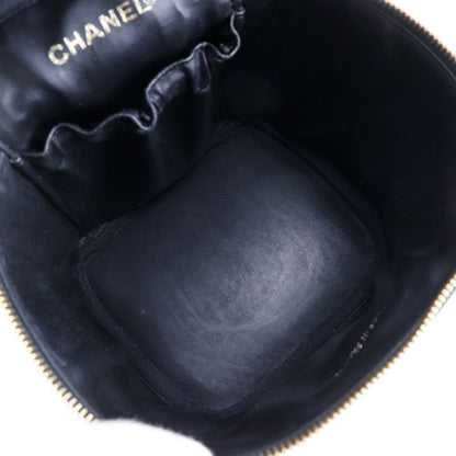 Chanel Vanity Handbag A01998 Caviar Skin Black Ladies Pouch