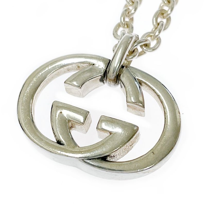 Gucci Silver Interlocking Double G Necklace 24.6g 925 Engraved 350138 Necklace