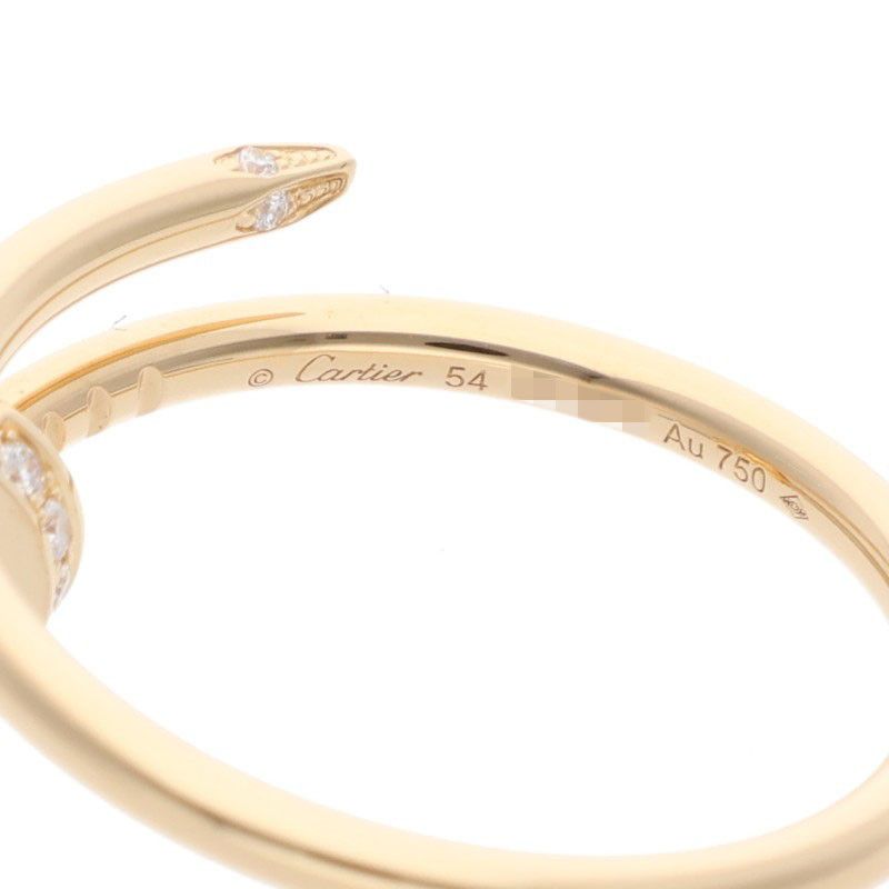 Cartier Juste UN CLOU RING SM 18K Yellow Gold Diamond Ring Men's 54 16